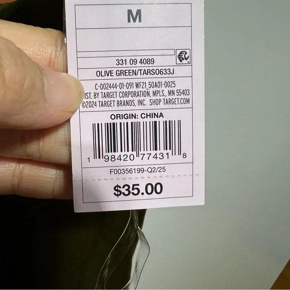 NWT New Fable Women's Satin Asymmetrical A-Line Maxi Dress- Olive Green M - Picture 7 of 7